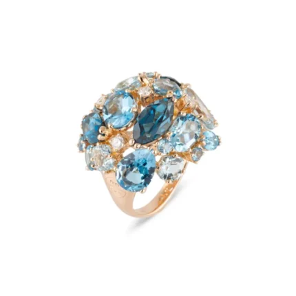 Ponte Vecchio Gioielli Iris Ring Blauw Topaas