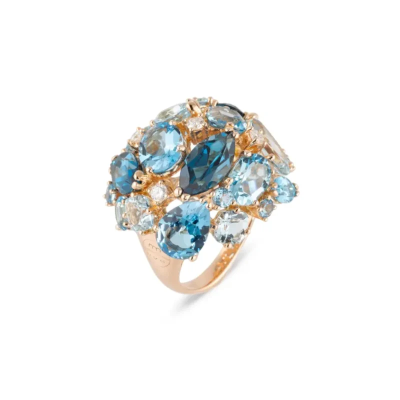 Ponte Vecchio Gioielli Iris Ring Blauw Topaas