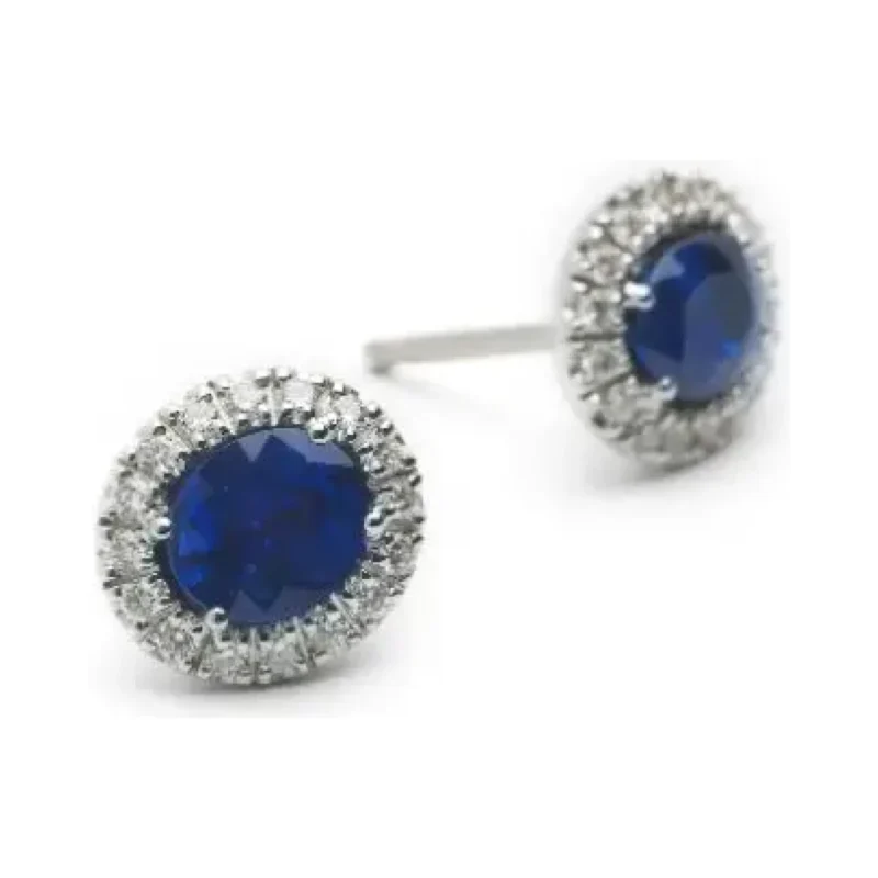 van Koningsbruggen collectie Oorknoppen blauw saffier